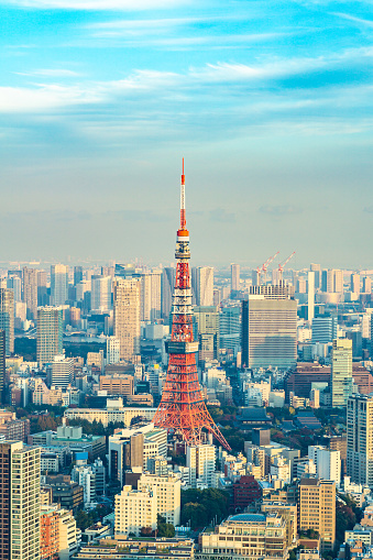 Tokyo Tower, Japan - communication and observation tower. It was the tallest artificial structure in Japan until 2010 when the new Tokyo Skytree became the tallest building of Japan.